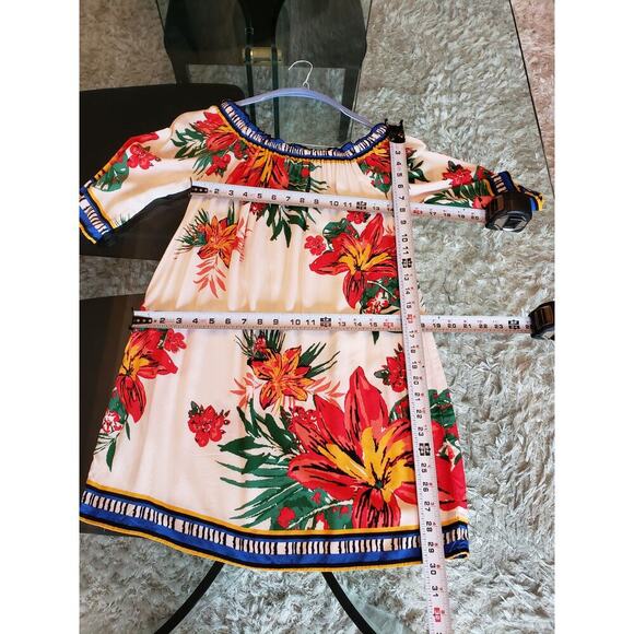 Free Market by Flying Tomato Mini Dress Womens Small White Floral Long Sleeve - Picture 7 of 11